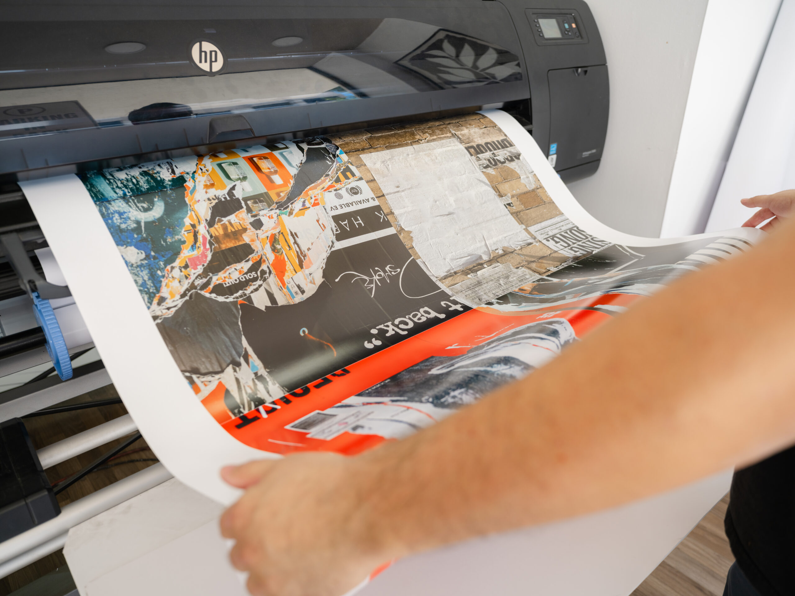 Pasadena Image Printing – large-format printer producing a full-color poster print.