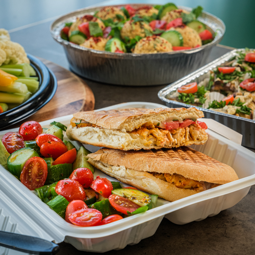 Photo of a sandwich and salads from Glendale Market and Deli